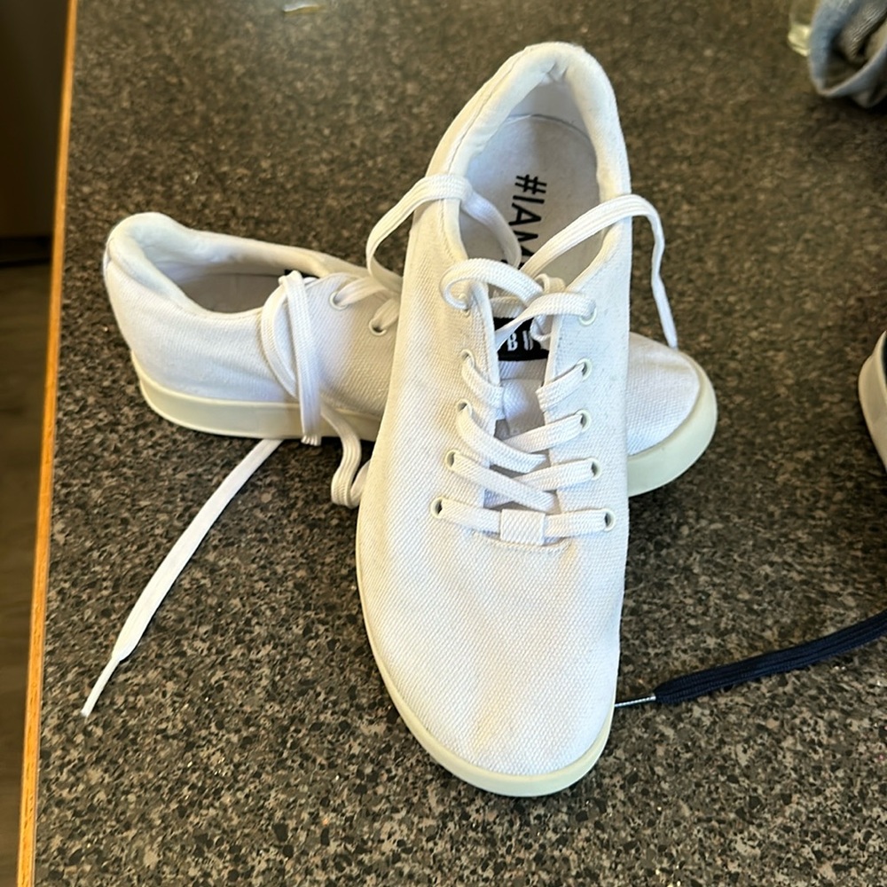 White canvass NoBull trainers